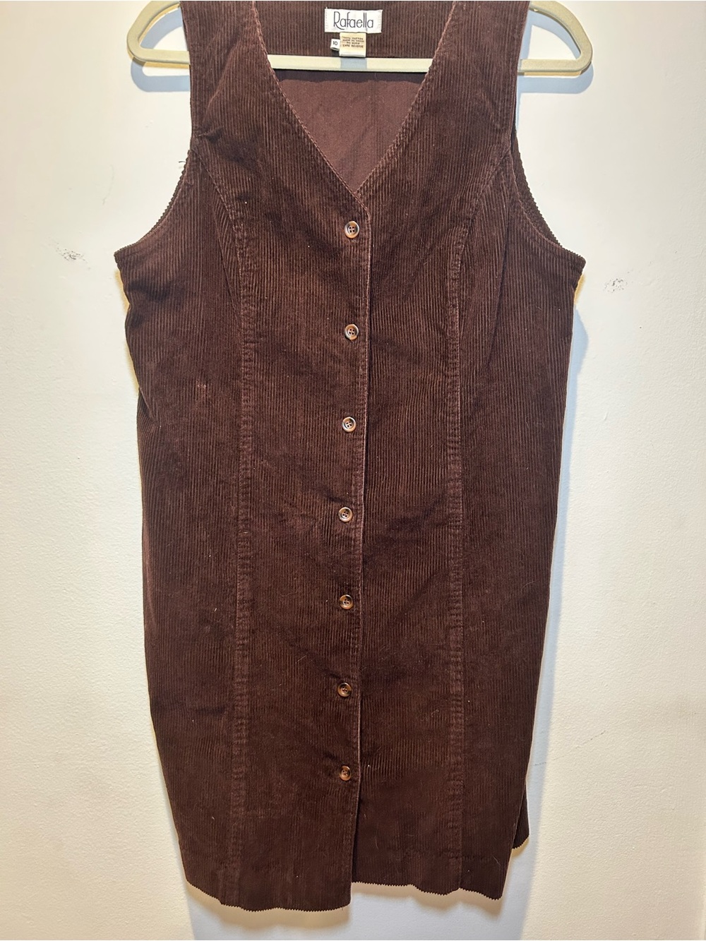 Rafaella Brown Corduroy Button-Front Dress